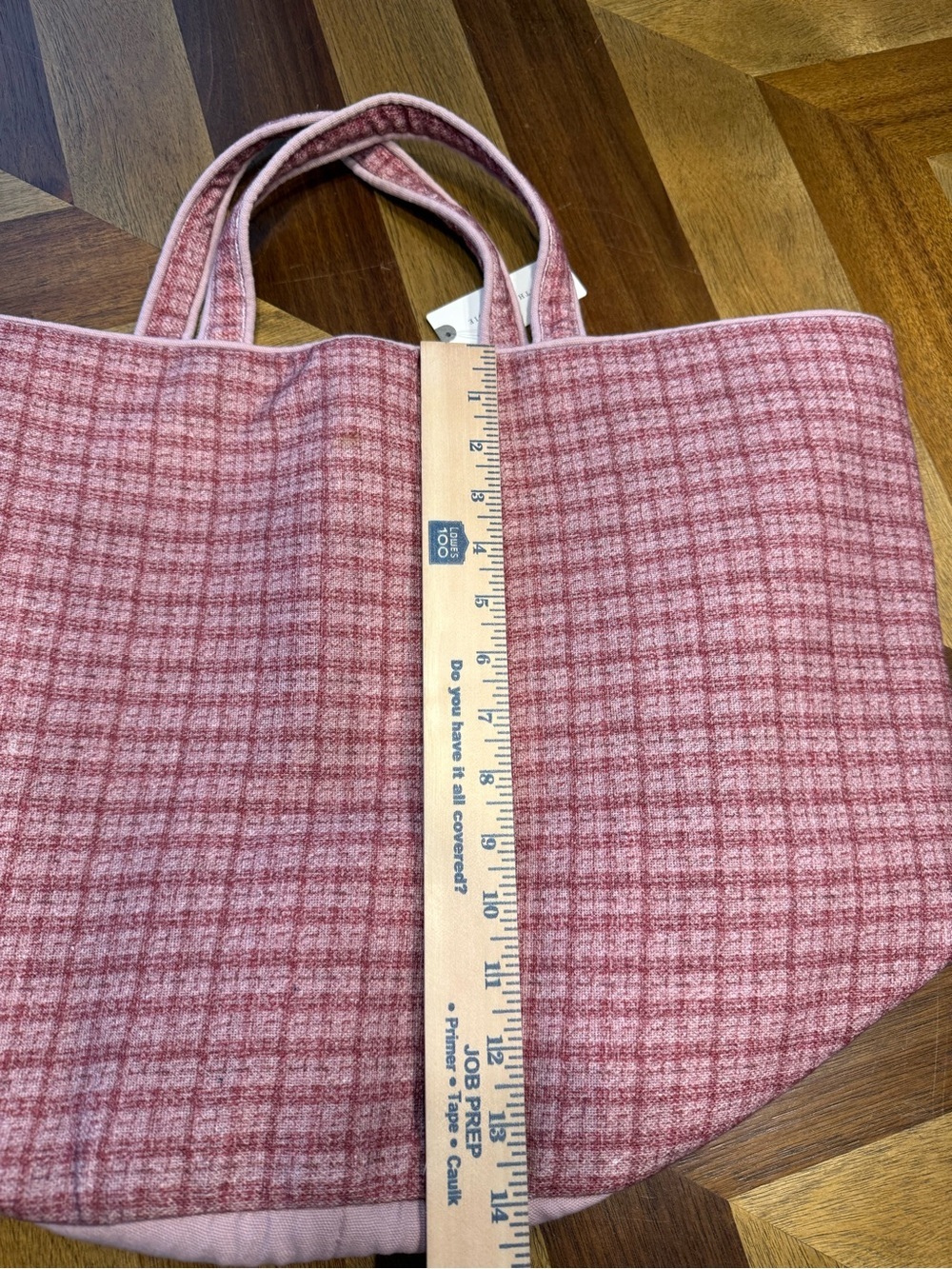 Anthropologie Verity Cotton Basket Bag Dusty Rose Tweed Tote new with tag - Picture 9 of 11